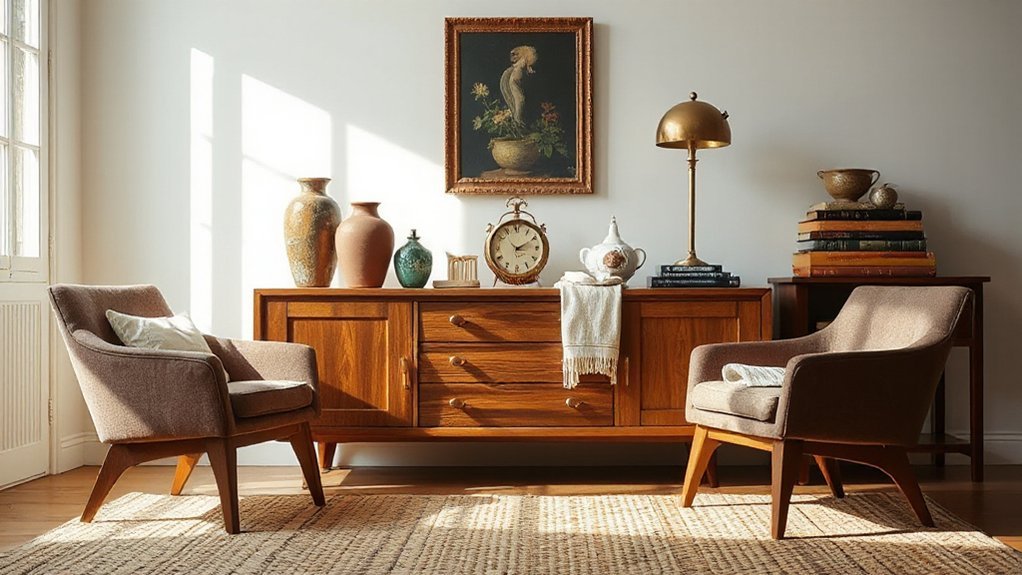 curated antique accessory display