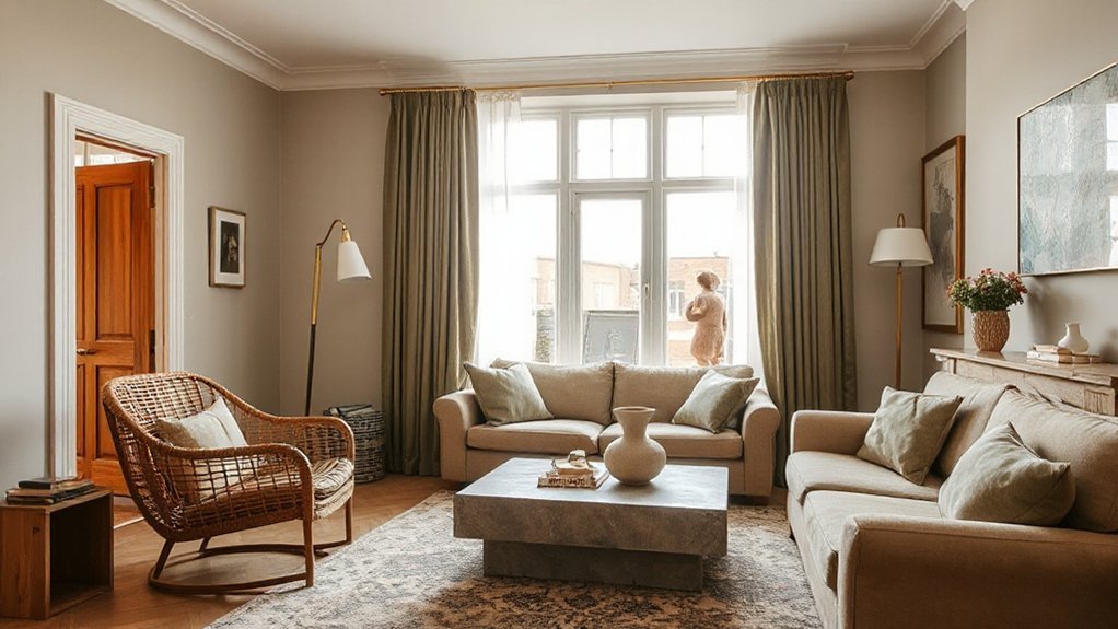earthy neutrals with bold accents