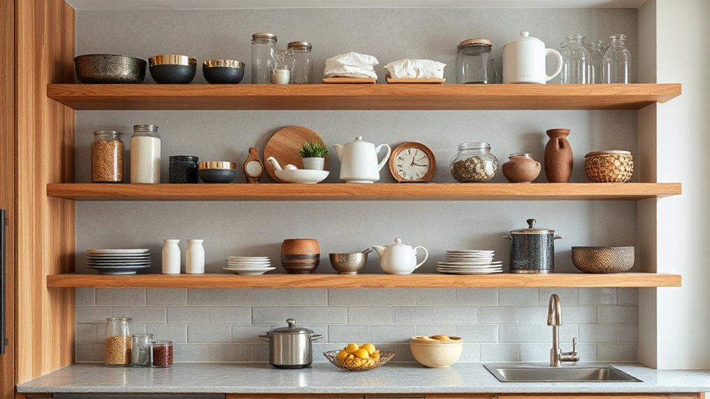 harmonious minimalist shelf styling