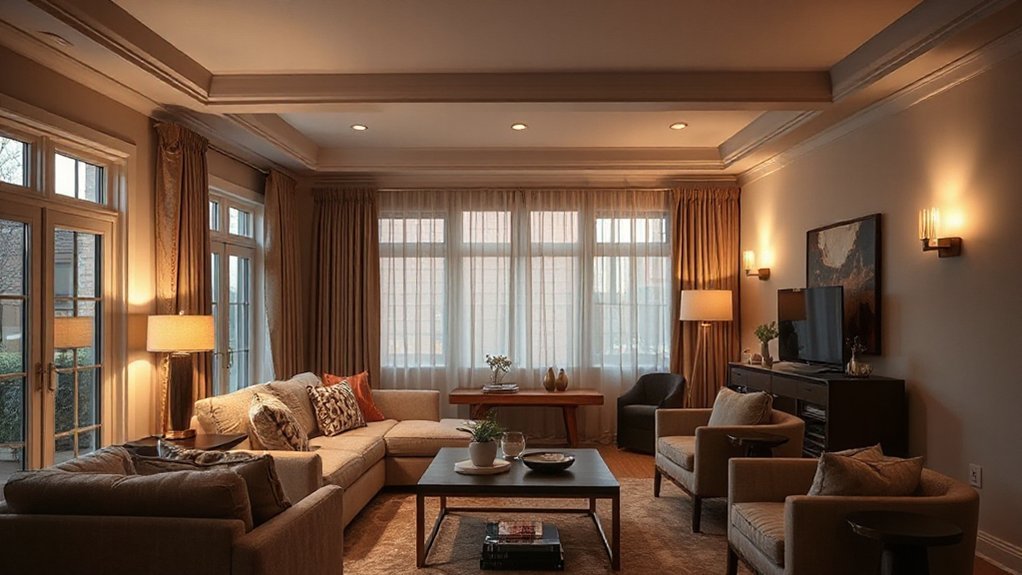 layered balanced living lighting