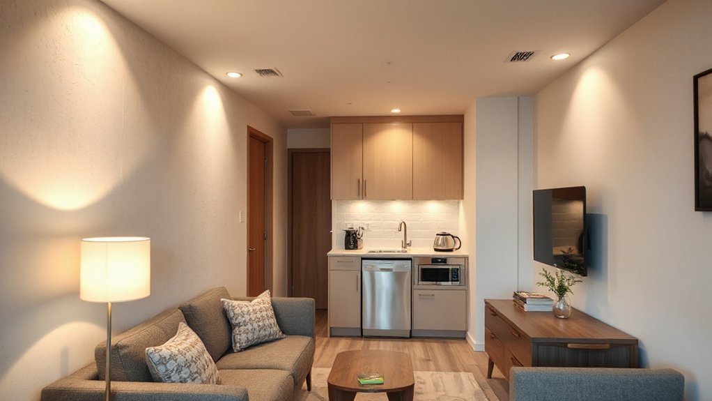 layered lighting enhances space