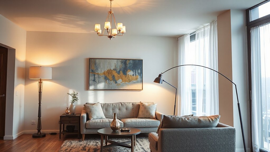 layered living room lighting