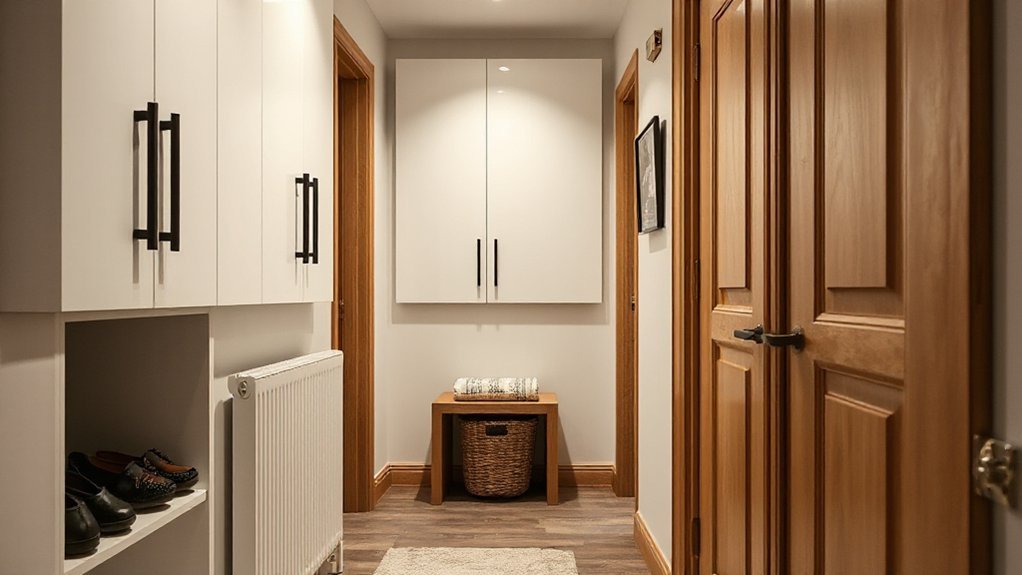 narrow hallway storage solutions