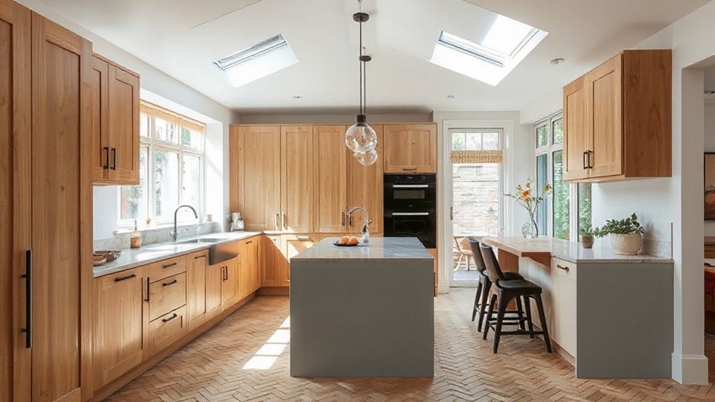 optimized narrow kitchen extension