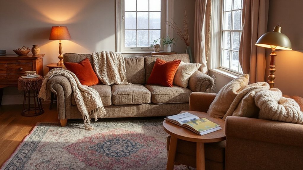 textiles enhance cozy atmosphere