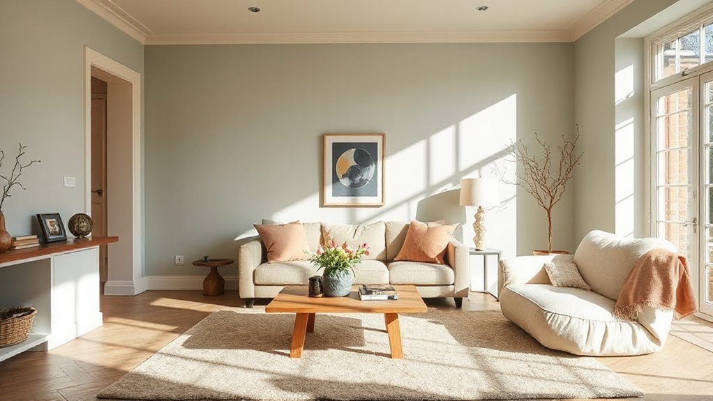 warm neutrals with bold accents