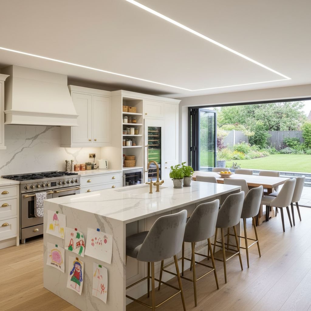 the social kitchen in a well-presented UK family home
